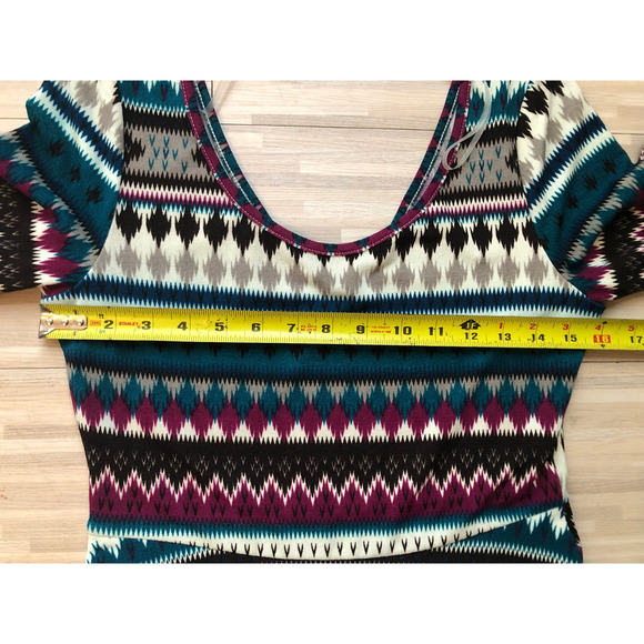 Pink Owl, Cinched Waist Dress, Tribal Aztec, Women's Size Medium - Picture 6 of 6